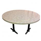 Two Round Tables With Metal Base