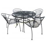 Metal Patio Table with Four Chairs