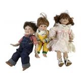 Porcelain Character Dolls in Clothing