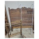 Wood Quilt Rack & Metal Over The Door Shoe Rack