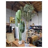 Faux Olive Tree & Palm Tree Plant - Both