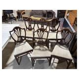 6 wood dining chairs with fabric seats