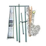 2 hammock nets, green metal frame