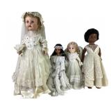 Porcelain, Composition Bride Dolls in Gowns