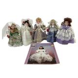 Porcelain Dolls with Lace Dresses
