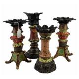 Eclectic Painted Candle Holders