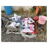 Bags of salt, spreader