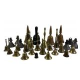 Brass bells, some corrosion, clay bells, wooden