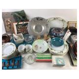 Decorative Plates, Glassware, Ceramics, Books