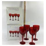 Marquis Red Crystal Wine Glasses, Set of Eight