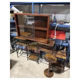 3 side Tables, display cabinet