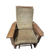 Wood Slat Arm Glider Chair