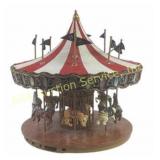 Red White Carousel Model with Horses