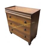 Wood chest of drawers 37x18x39. 3 large drawers