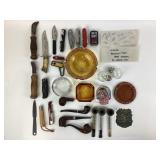Anchor Hocking Ashtray, Yello-Bole Pipe, Knives; S