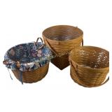 Longaberger Baskets with Plastic Liners