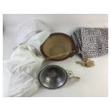 Pampered Chef Bowl, Fabric, Corks