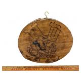 Notre Dame Mascot Carved- woodburned- wood Art