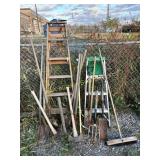 Ladders, yard tools