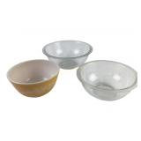 Pyrex Mixing Bowls, Clear Glass, Yellow