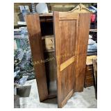 Wood wardrobe with hooks