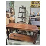 Wood Console Table & Wood Corner Shelf