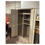 Metal storage cabinet, adjustable shelves.