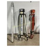 2 Surveying tripods, Bosch measuring instrument