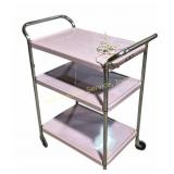 Pink MCM 3 tier Electric rolling kitchen cart