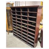 Large wood sorting cabinet, 40 cubbies