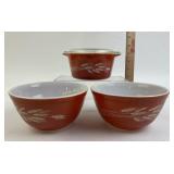 Pyrex Autumn Harvest 4 Piece Collection 3 bowls,