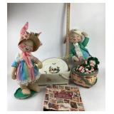 Vanroyes Plate, Red Man Basket, Rabbit Dolls