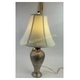 Hammered Silver Table Lamp with Shade