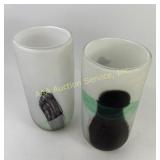 Blown Glass Art Vases with Abstract Designs