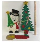 Christmas Melted Plastic Popcorn wall hangings: