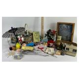 Holiday Ornaments and Decor, Sewing Basket with Su