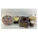 Ceramic Jar, Globe, Jovan Perfume, Wooden Box