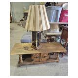 Wood Coffee Table With 2 Doors At Bottom For