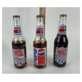Pepsi Longneck Bottles with Logos, Set of 3