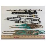 Costume Jewelry: Gold tone and turquoise like