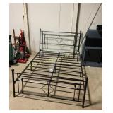 Queen bed frame black metal