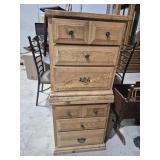 2 Wood Side Tables With Magazine Rack On Side Of