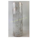 White Speckled Glass Cylinder Vase