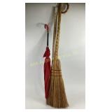 Straw Broom, Red Umbrella