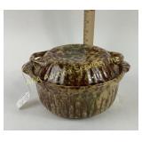 Morton Pottery Spongeware Casserole Dish with Lid