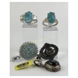 (4) Sterling Silver .925 Pendants22.21g TW, blue