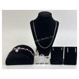 .925 Sterling Silver Braided 24 inch necklace 4.34