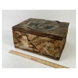 Wooden Box With Painted Lid Design