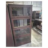 Barrister Bookcase Dark Wood With 4 Shelves &