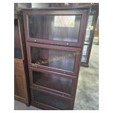 Barrister Bookcase Dark Wood With 4 Shelves &